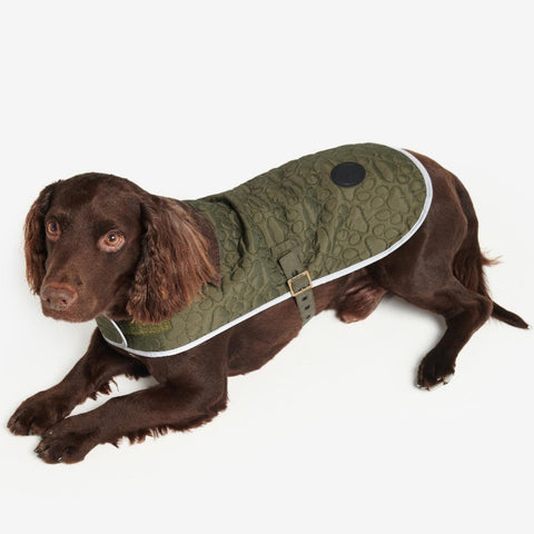 Barbour Paw-Quilted Dog Coat in Olive