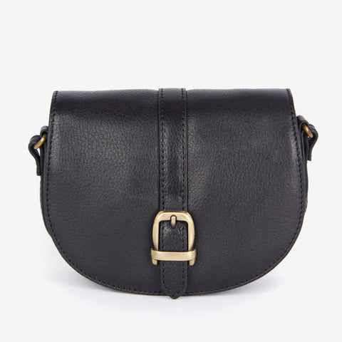 Barbour Laire Leather Saddle Bag in Black