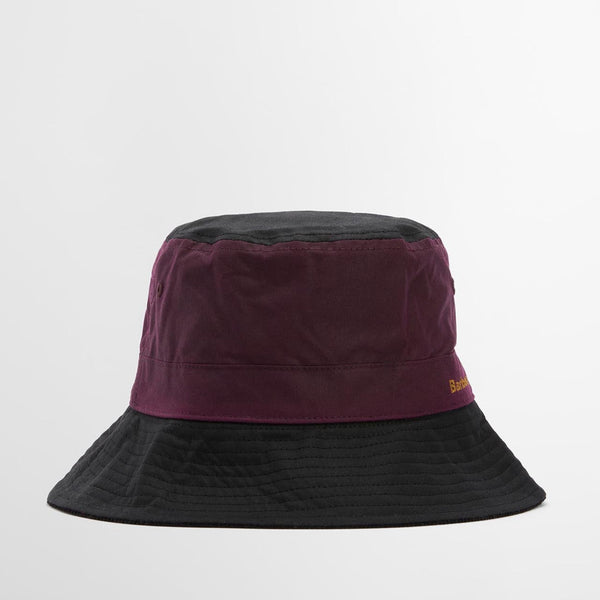 Barbour Women's Brackley Wax Bucket Hat in Merlot/Black