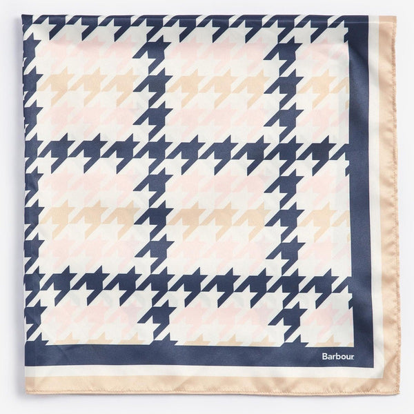 Barbour Houndstooth Printed Head Neck Scarf in Primrose Hessian Sinclairs Online