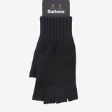 Barbour Fingerless Knitted Gloves in Black
