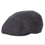 Barbour Men's Crieff Flat Cap in Charcoal/Red/Blue
