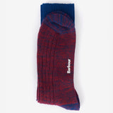Barbour Men's Twisted Contrast Socks in Cranberry