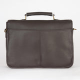 Barbour Leather Briefcase in Chocolate