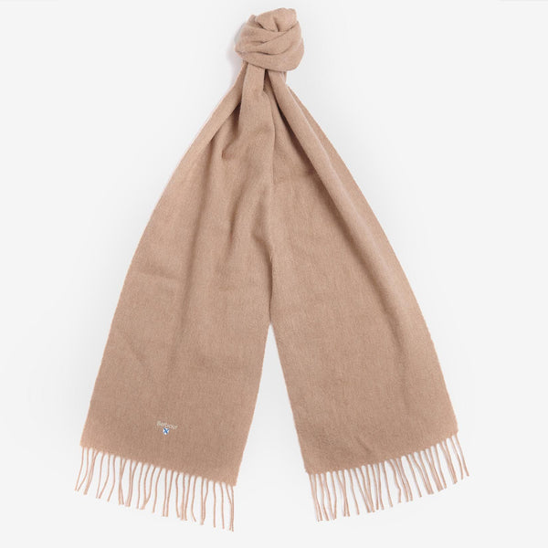 Barbour Plain Lambswool Scarf in Light Brown