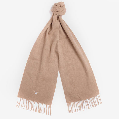Barbour Plain Lambswool Scarf in Light Brown