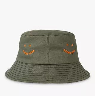 Paul Smith - Men's Hat PS Happy Bucket Hat in Military Green