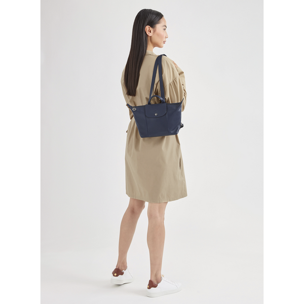Longchamp Le Pliage Cuir L Leather Online Store - Blue Mens Travel Bags
