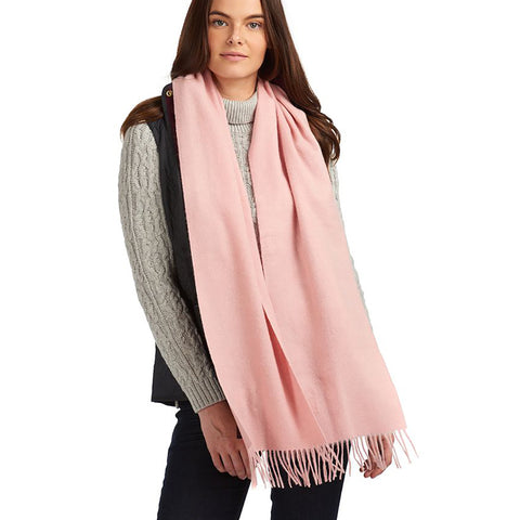Barbour Lambswool Woven Scarf in Blush Pink