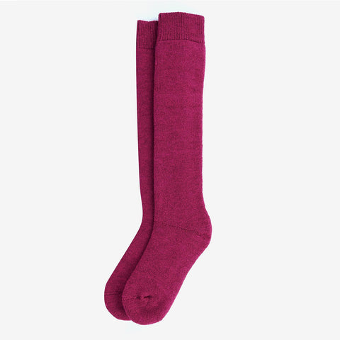Barbour Women's Wellington Knee Socks in Raspberry