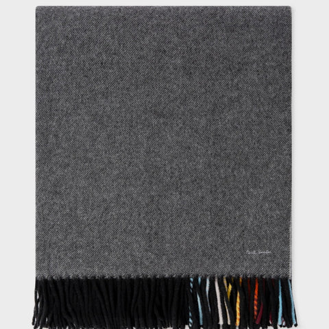 Paul Smith - Men's Stripe Blanket Scarf in Grey