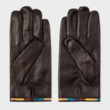 Paul Smith - Men's Artist Stripe Leather Gloves in Black