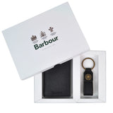 Barbour Men's Wallet and Key Fob Gift Set in Black