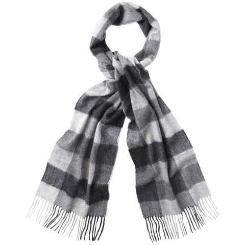 Barbour Large Tattersall Scarf in Charcoal Grey