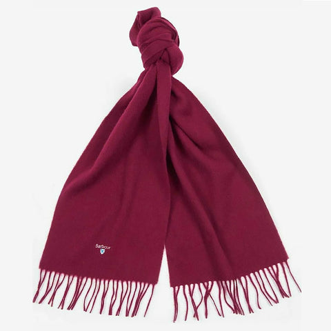 Barbour Lambswool Plain Scarf in Port Red