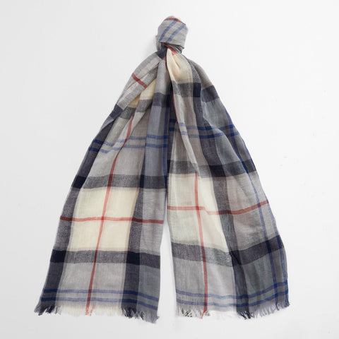 Barbour Welton Tartan Scarf in Bleached Pine Tartan