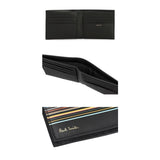 Paul Smith Men's Leather Signature Stripe Interior Billfold And Coin Wallet Black