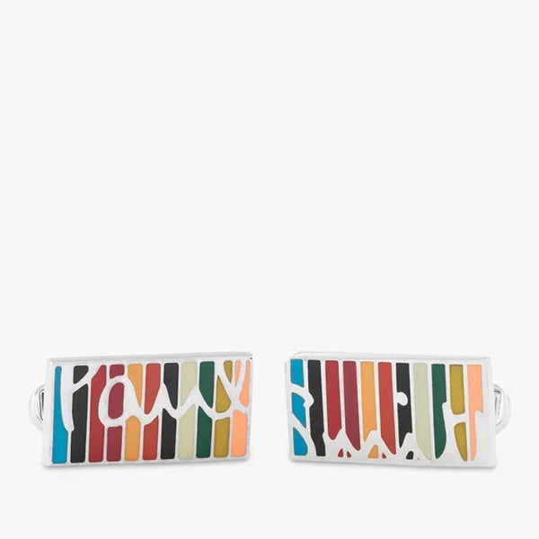 Paul Smith - Men's Signature Stripe' Cufflinks Multicolour