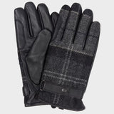 Barbour Mens Newbrough Tartan Gloves in Black/Grey