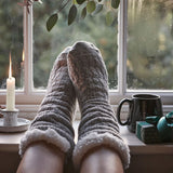 Barbour Women's Cable Knit Socks in Light Grey