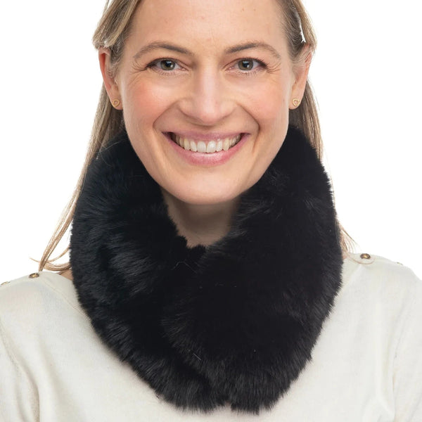 Agala Faux Fur Collar in Black