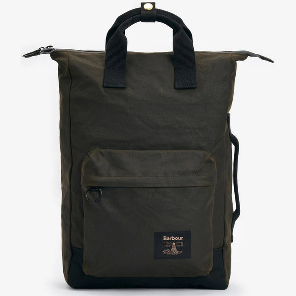 Barbour Field Wax Backpack in Olive/Black