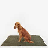 Barbour Dog Bone Quilted Blanket in Dark Olive