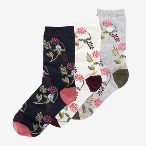 Barbour Floral Fern Socks Gift Set