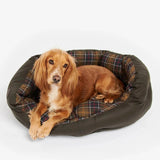 Barbour Wax Cotton Dog Bed in Classic Tartan 35in