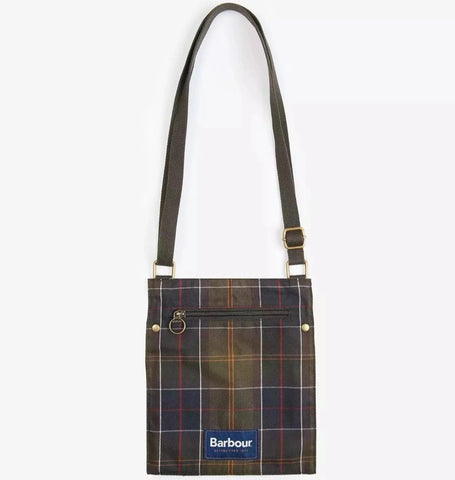 Barbour Reflective Dog Walkers Pouch in Olive/Tartan