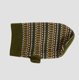 Barbour Fair Isle Dog Jumper in Olive