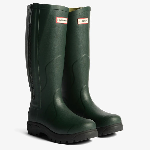 Hunter Men's Balmoral MKII Full Zip Wellington Boot in Dark Olive