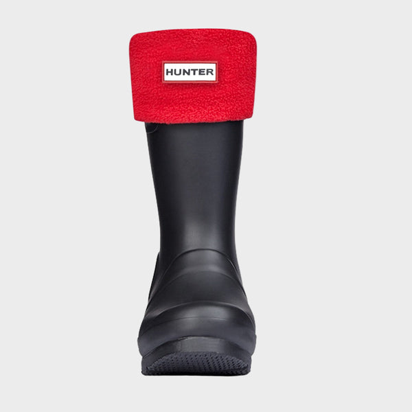 Hunter Kids Recycled Fleece Cuff Boot Socks in Red