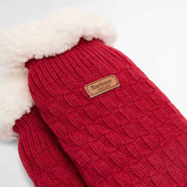 Barbour Women's Cable Knit Lounge Socks in Red