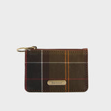 Barbour Leather Coin Purse Bag Charm in Classic Tartan