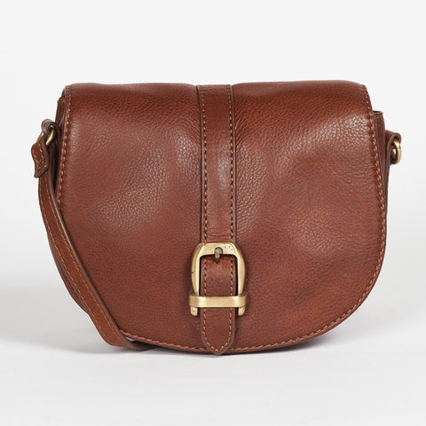 Barbour Laire Leather Saddle Bag in Brown