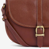Barbour Laire Medium Leather Saddle Bag in Brown