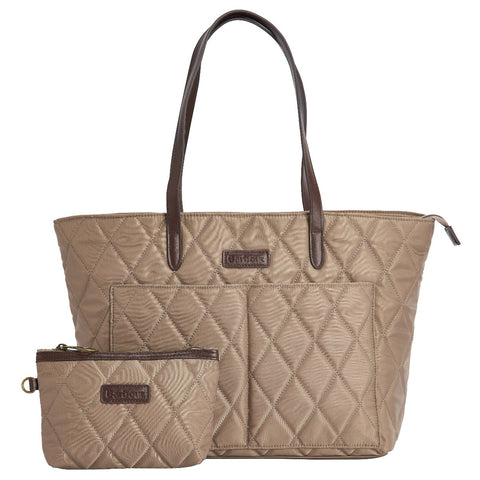 Barbour Quilted Tote Bag in Sand Dune