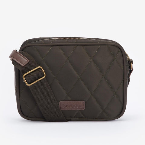 Barbour Quilted Cross Body Bag in Olive