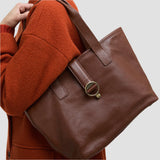 Barbour Leather Alder Tote Bag in Brown