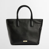 Barbour Birch Leather Tote Bag in Black