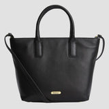 Barbour Birch Leather Tote Bag in Black