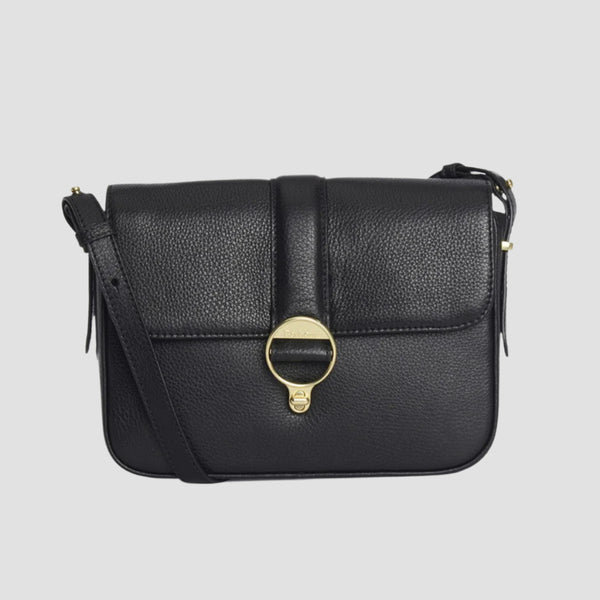 Barbour Rosa Leather Cross Body Bag in Black