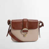 Barbour Mini Rosa Leather Cross Body Bag in Pebbled Pink/Brown