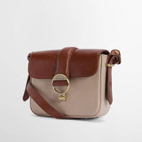 Barbour Mini Rosa Leather Cross Body Bag in Pebbled Pink/Brown