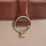 Barbour Mini Rosa Leather Cross Body Bag in Pebbled Pink/Brown