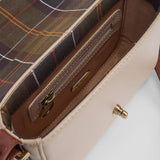 Barbour Mini Rosa Leather Cross Body Bag in Pebbled Pink/Brown