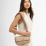 Barbour Soft Quilt Mini Soho Crossbody Bag in Camel
