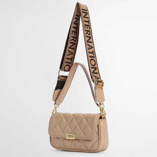 Barbour Soft Quilt Mini Soho Crossbody Bag in Camel