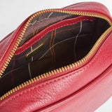 Barbour Daphne Mini Leather Cross Body Bag in Red